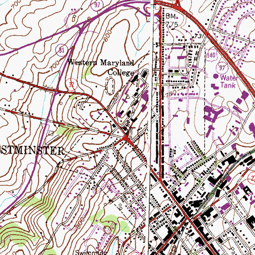 Topographic Map of Alumni Hall Theatre, MD
