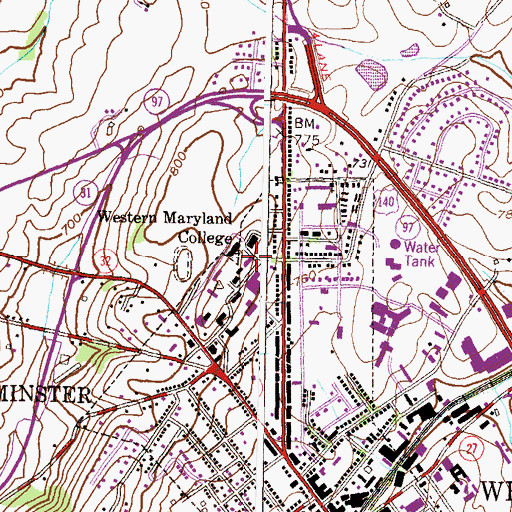 Topographic Map of Daniel Maclea Hall, MD