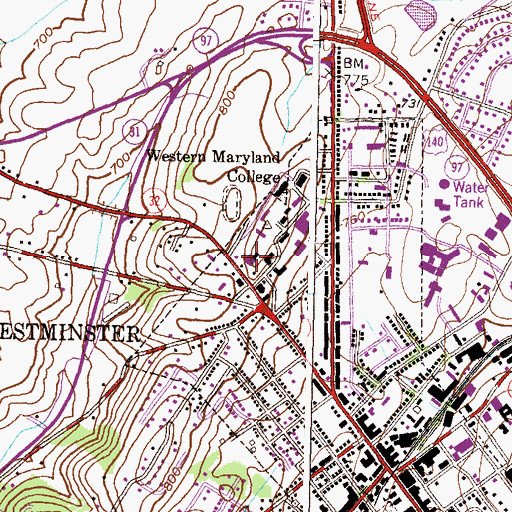 Topographic Map of Decker Auditorium, MD