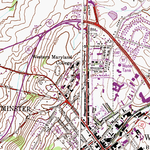 Topographic Map of Elderdice Hall, MD
