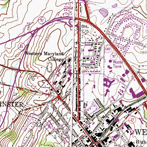 Topographic Map of Harlow Pool, MD