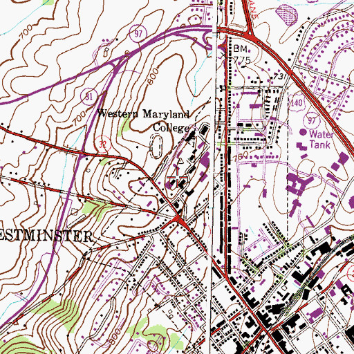 Topographic Map of Lewis Hall of Science, MD