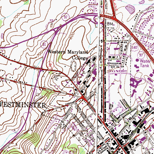 Topographic Map of Winslow Center, MD