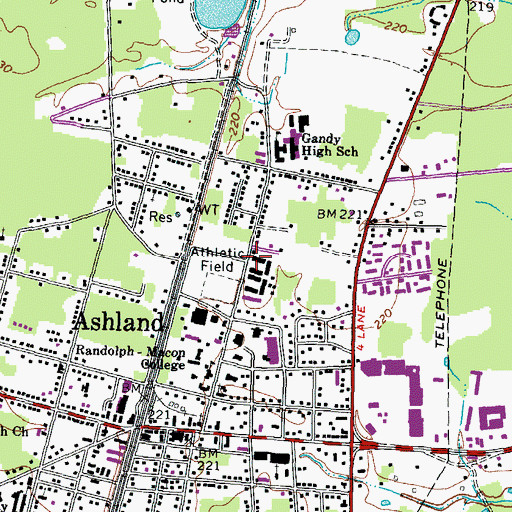 Topographic Map of Bennett Residence Hall, VA