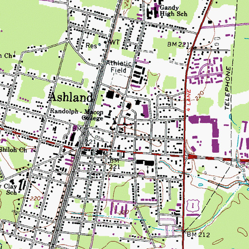 Topographic Map of Blackwell Auditorium and Cobb Theatre, VA