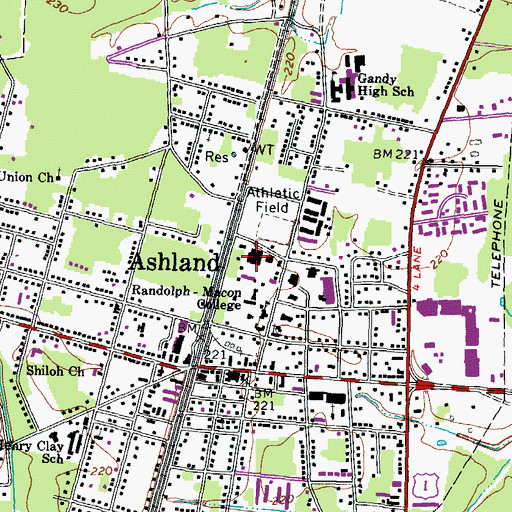 Topographic Map of Crenshaw and Alumni Gymnasiums, VA