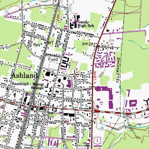 Topographic Map of Delta Zeta House, VA
