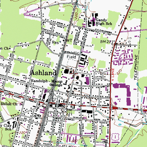 Topographic Map of Estes Dining Hall, VA