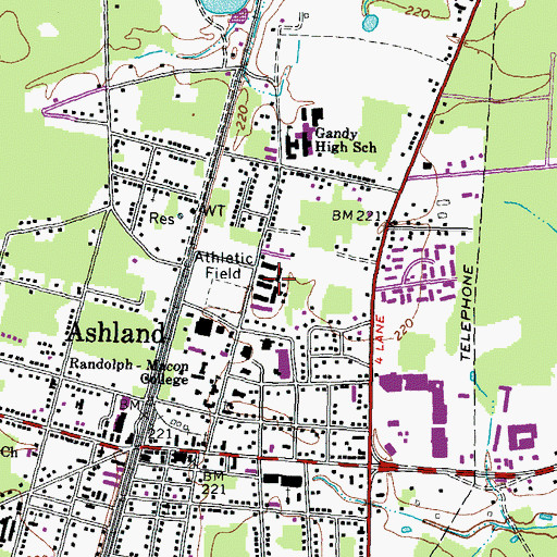 Topographic Map of Garland Residence Hall, VA