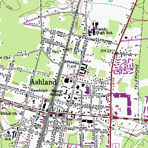 Topographic Map of Hugh Stephens Baseball Complex, VA