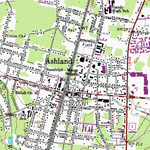 Topographic Map of Jordan Wheat Lambert Historic Campus, VA