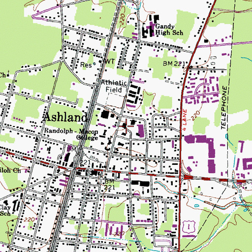 Topographic Map of McGraw - Page Library, VA