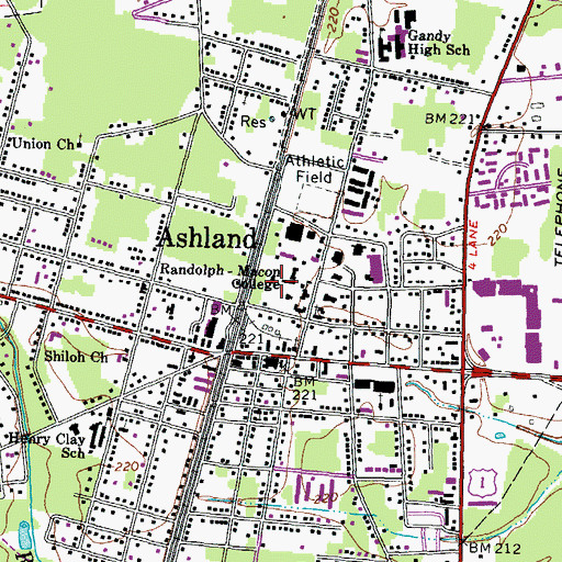 Topographic Map of Moreland Residence Hall, VA