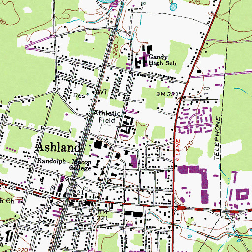 Topographic Map of Olin Residence Hall, VA