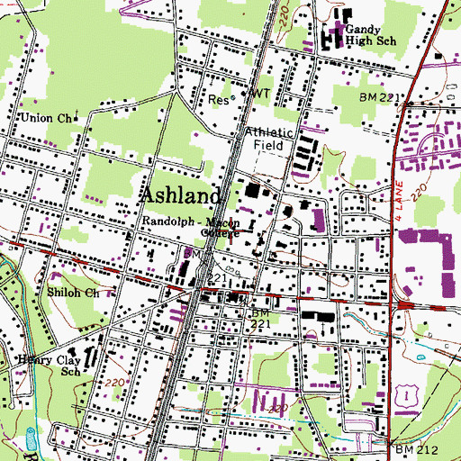 Topographic Map of Pace - Armistead Hall, VA