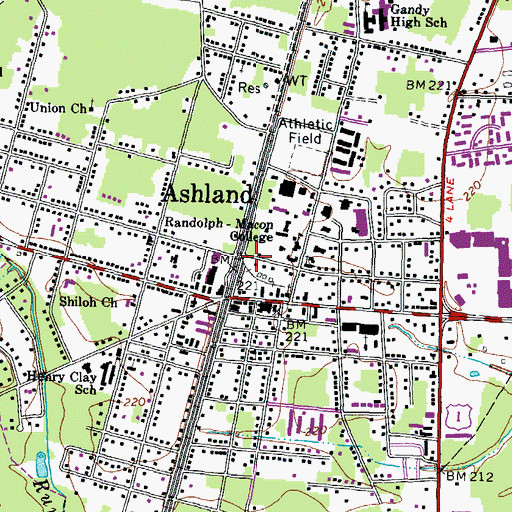 Topographic Map of Washington and Franklin Hall, VA