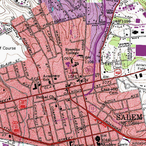 Topographic Map of Doctor Charles J Smith Hall, VA