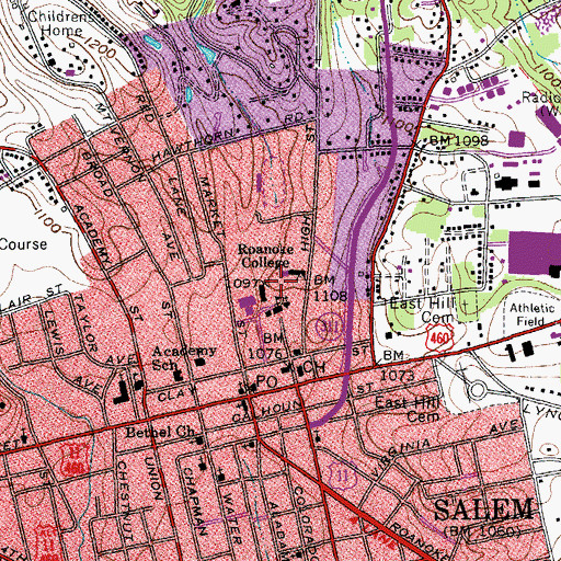 Topographic Map of Donald M Sutton Commons, VA