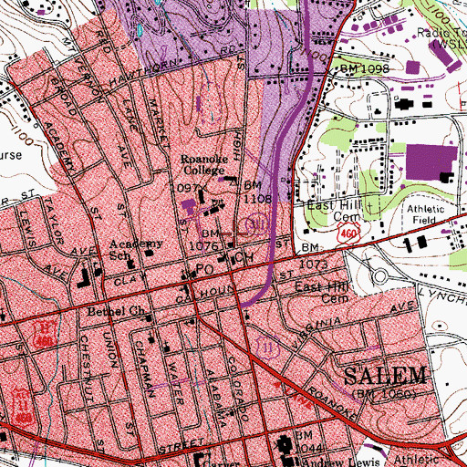 Topographic Map of James Chalmers Hall, VA