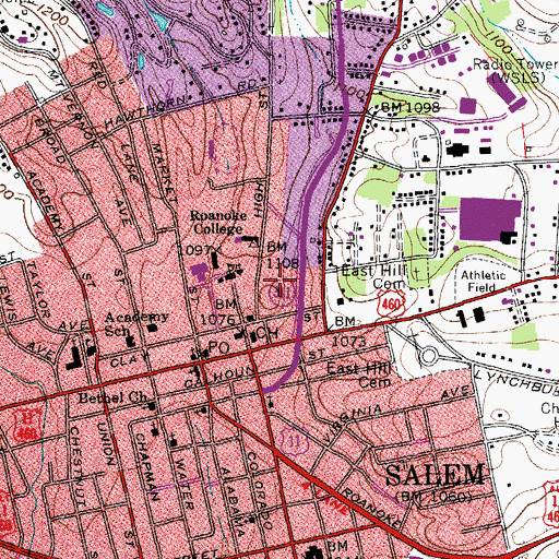Topographic Map of Norm and Jo Fintel Library, VA