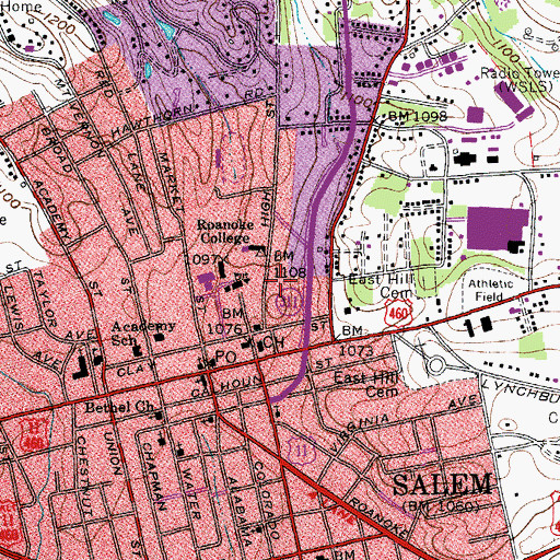 Topographic Map of Rosedawn Building, VA
