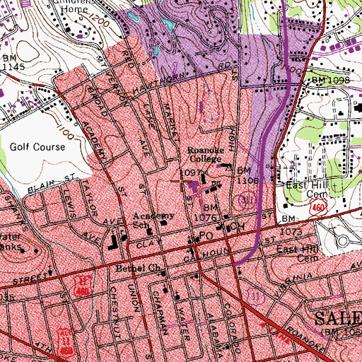 Topographic Map of Sigma Chi House, VA