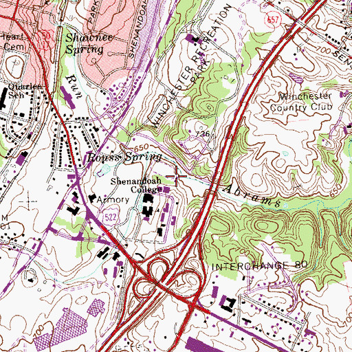 Topographic Map of Aikens Athletic Center, VA