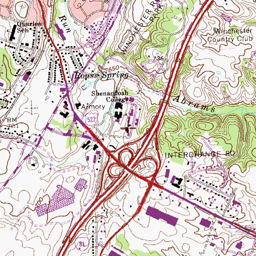 Topographic Map of Allen Dining Hall, VA