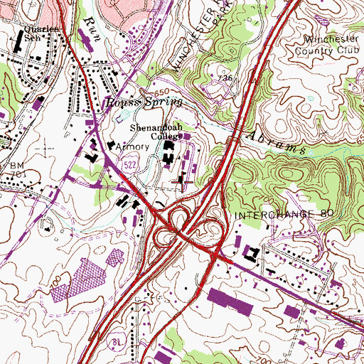 Topographic Map of Funkhouser Hall, VA