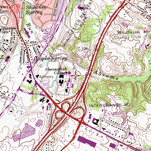 Topographic Map of Goodson Chapel Recital Hall, VA
