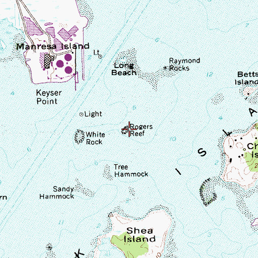 Topographic Map of Rogers Reef, CT