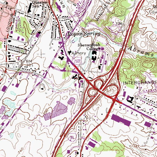 Topographic Map of Shenandoah University Television Center, VA