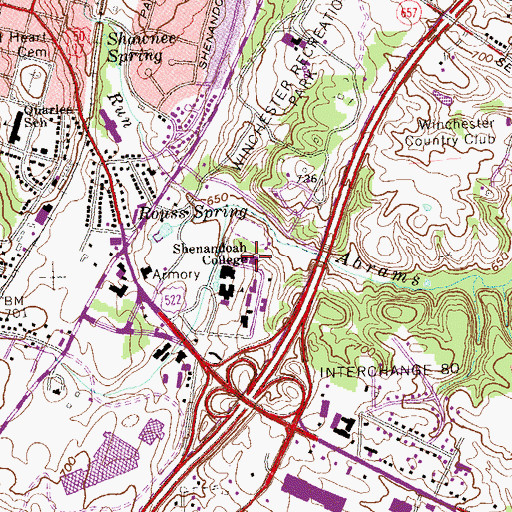 Topographic Map of Shingleton Hall, VA