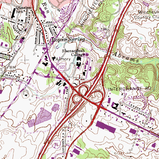 Topographic Map of University Inn, VA