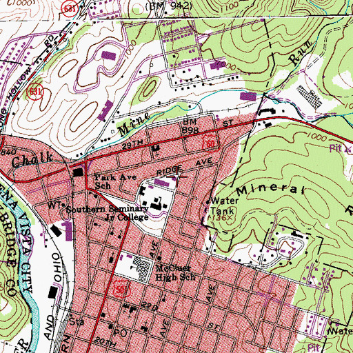 Topographic Map of Admissions Building, VA