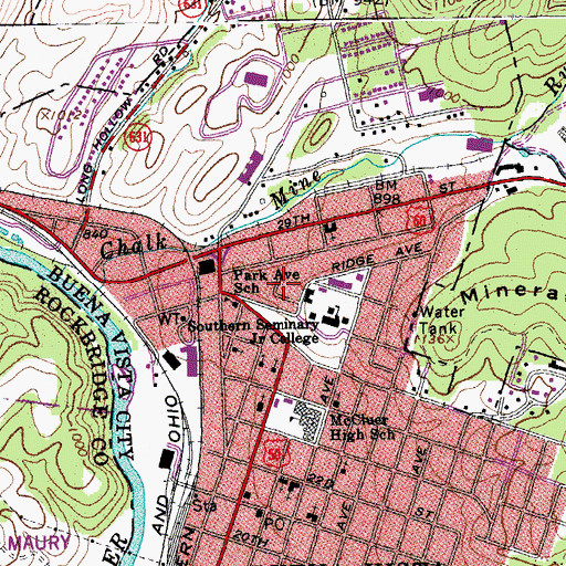 Topographic Map of Ann B Stoddard Living Center, VA