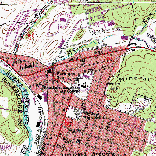 Topographic Map of Robey Hall, VA