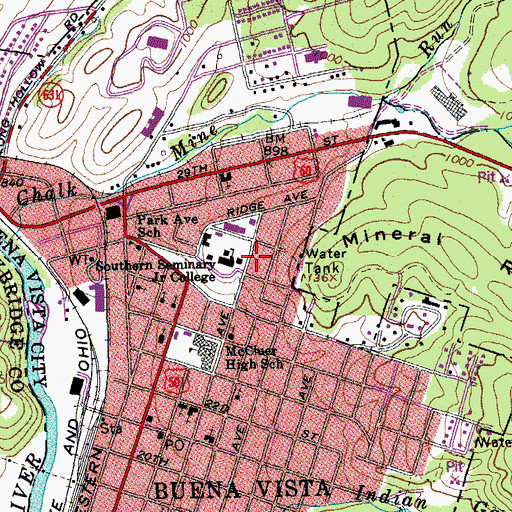Topographic Map of Student Life Office Building, VA