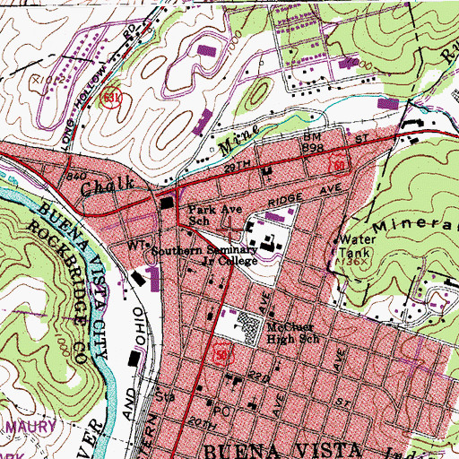 Topographic Map of Von Canon Library, VA
