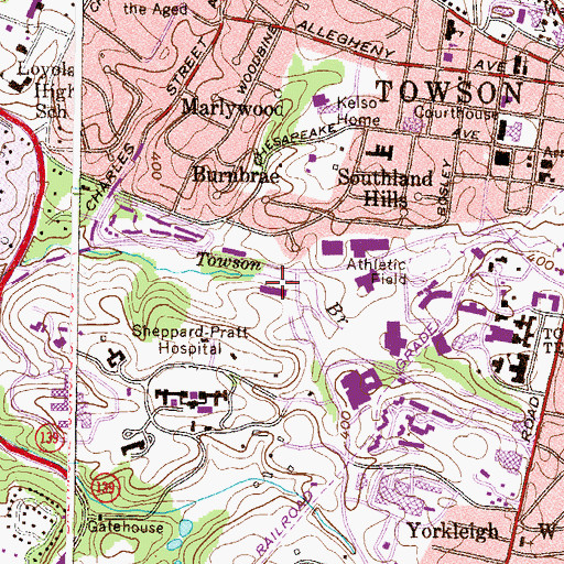 Topographic Map of Enrollment Services Center, MD