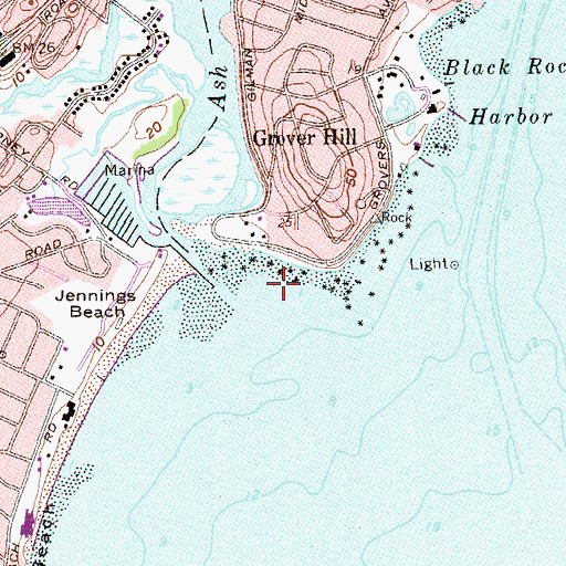 Topographic Map of Rooster River, CT