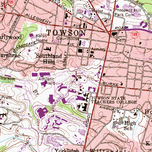 Topographic Map of Residence Tower, MD