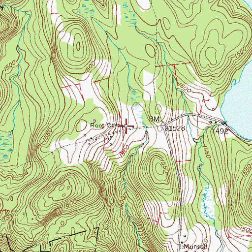 Topographic Map of Root Cemetery, CT