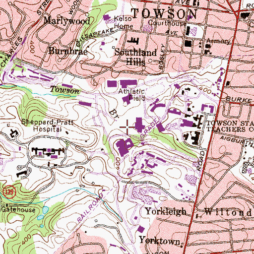 Topographic Map of Union Parking Garage, MD