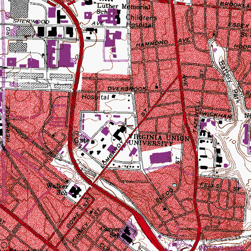 Topographic Map of Barco - Stevens Gymnasium, VA