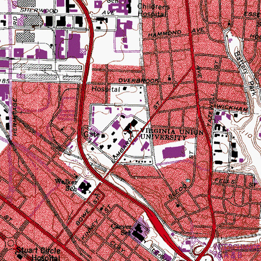 Topographic Map of Belgian Friendship Building, VA