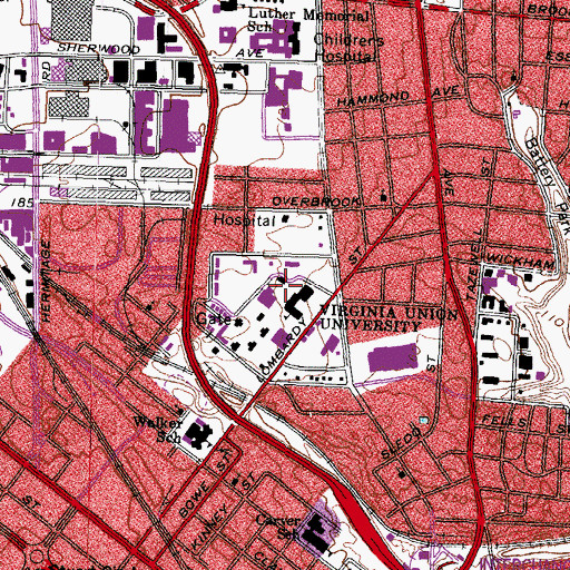 Topographic Map of Hartshorn Hall, VA