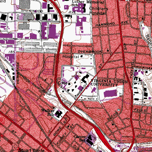 Topographic Map of Henderson Center, VA