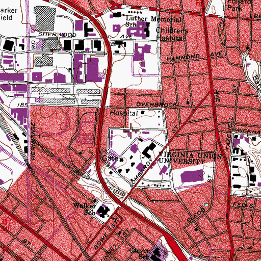 Topographic Map of MacVicar Hall, VA