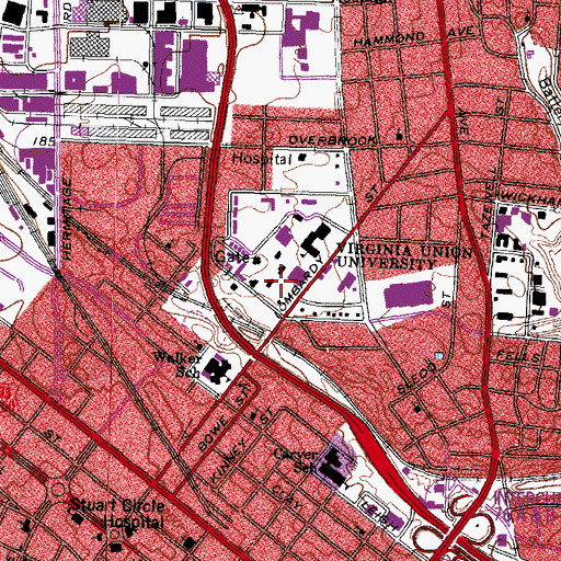 Topographic Map of Pickford Hall, VA